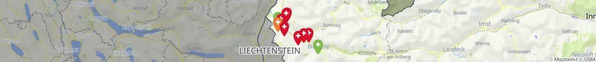 Kartenansicht für Apotheken-Notdienste in der Nähe von Röns (Feldkirch, Vorarlberg)